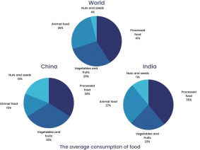 IELTS Writing task 1 Academic the average consumption of food